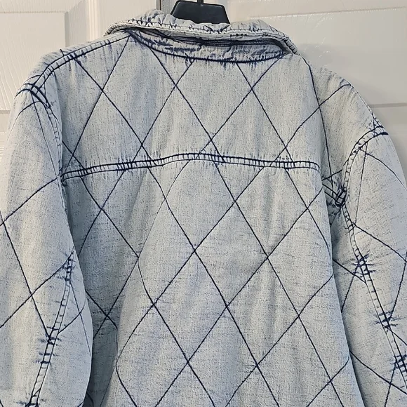 Marc New York Diamond Quilted Shacket Acid Wash Coastal Grandma NWT - Picture 5 of 13